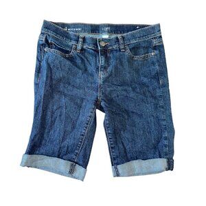 Loft Size 4 Bicycle Short Rolled Hem Women Dark Blue Bermuda